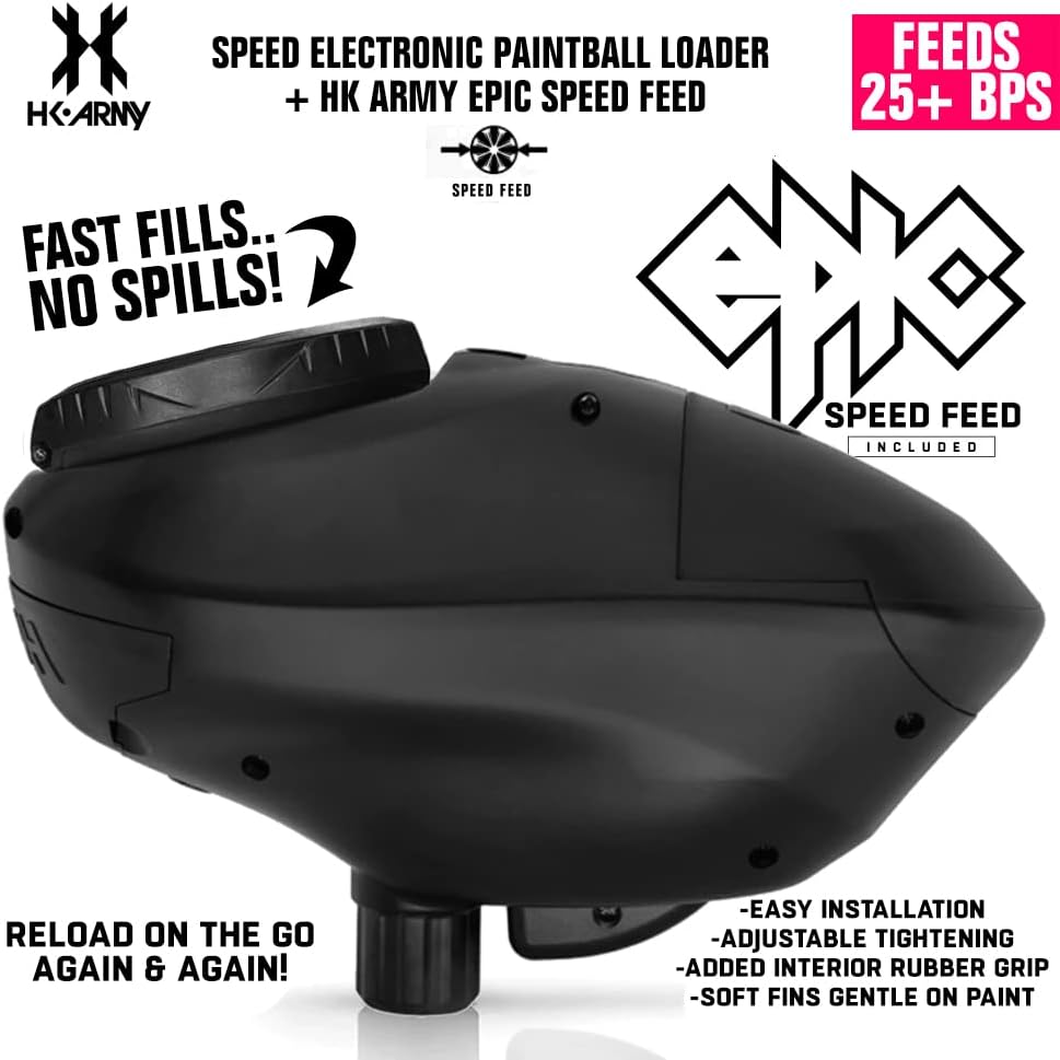HK Army Speed Electronic Paintball Loader with Epic Speed Feed - Sapphire