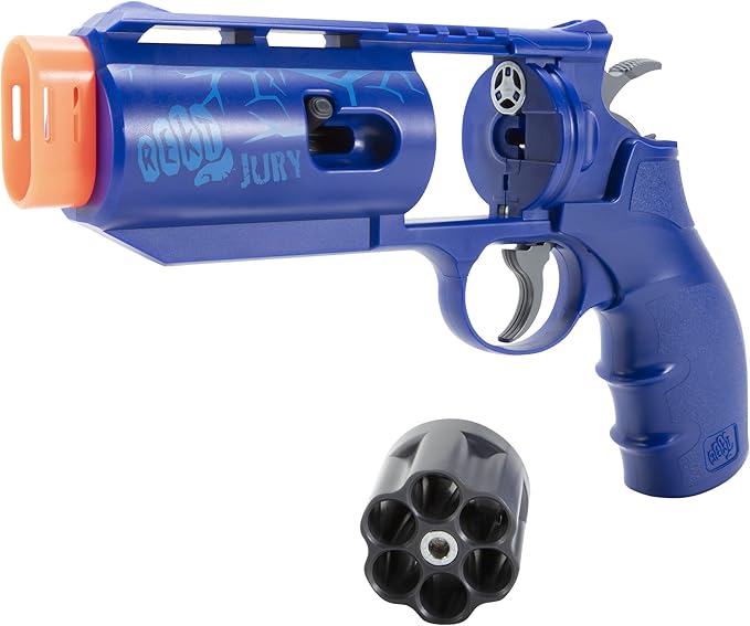 REKT Jury Revolver Foam Dart Blaster Pistol Gun, Blue