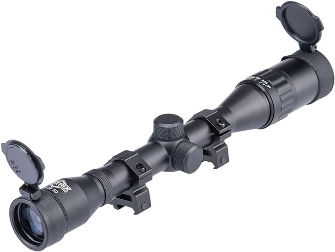 Evike Airsoft - Matrix 4x32 AO & Mil-Dot Reticle Range Estimating Scope w/Scope Rings (Color: Black)