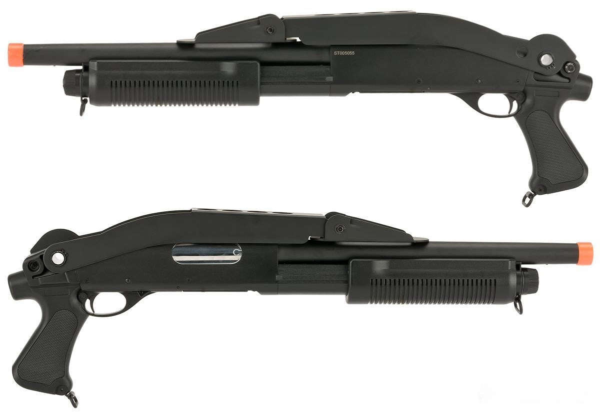 Evike CYMA M870 3-Round Burst Multi-Shot Airsoft Shotgun (Folding Stock CQB)