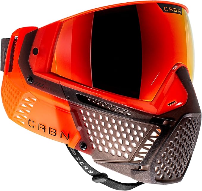 CRBN Paintball Zero Pro Goggle - Includes: Two Lens + Visor + Case - Carbon Paintball (Blaze, More Coverage)