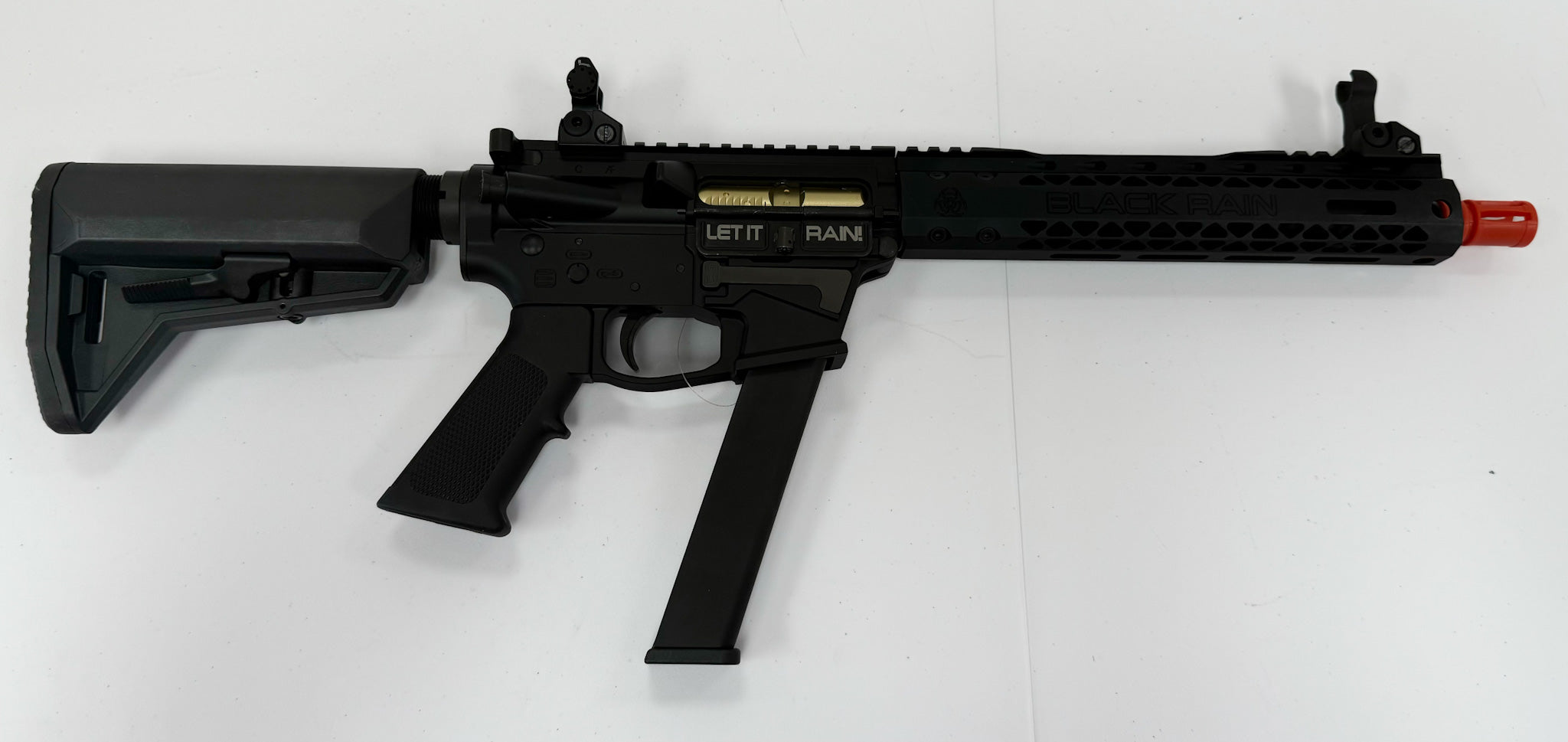 EMG Black Rain Ordnance BRO 9mm Gas BB Airsoft Rifle(Carbine/Black/Gun Only)