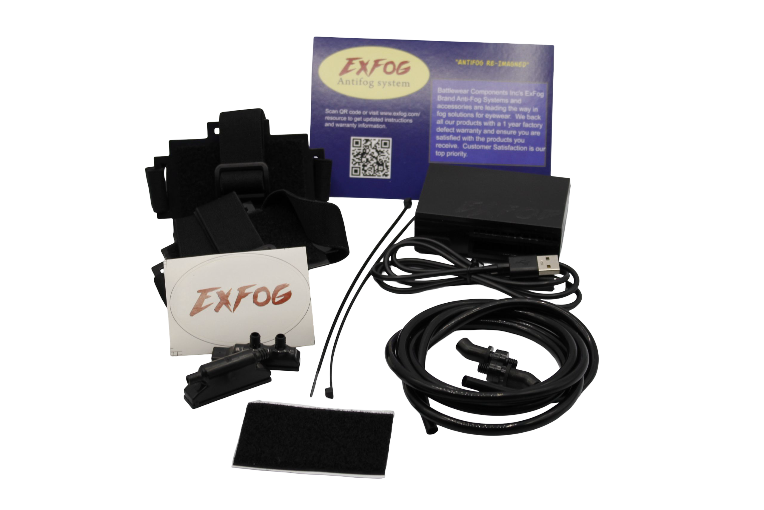 ExFog XT Standard Kit w/Headband and T Band - Lightweight Anti Fog Unit for Airsoft, Paintball, Skiing Sports and Construction Goggles