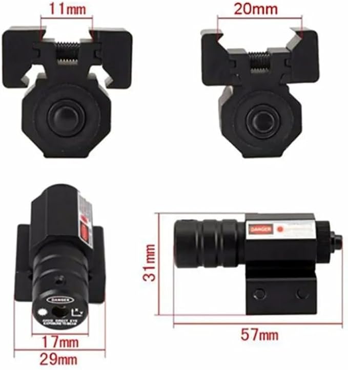 3Skull Compact Tactical Red Laser Sight with Picatinny Weaver Rail Mount Airsoft