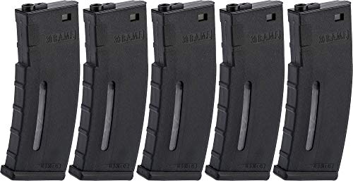 Evike BAMF 30rd Polymer MilSim Mag M-4/M-16 Airsoft AEG Rifles Black/Pack of 5