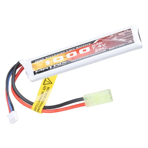 Evike Matrix 7.4V Stick Airsoft LiPo Battery 1000mAh 20C Small Tam & Long Wire