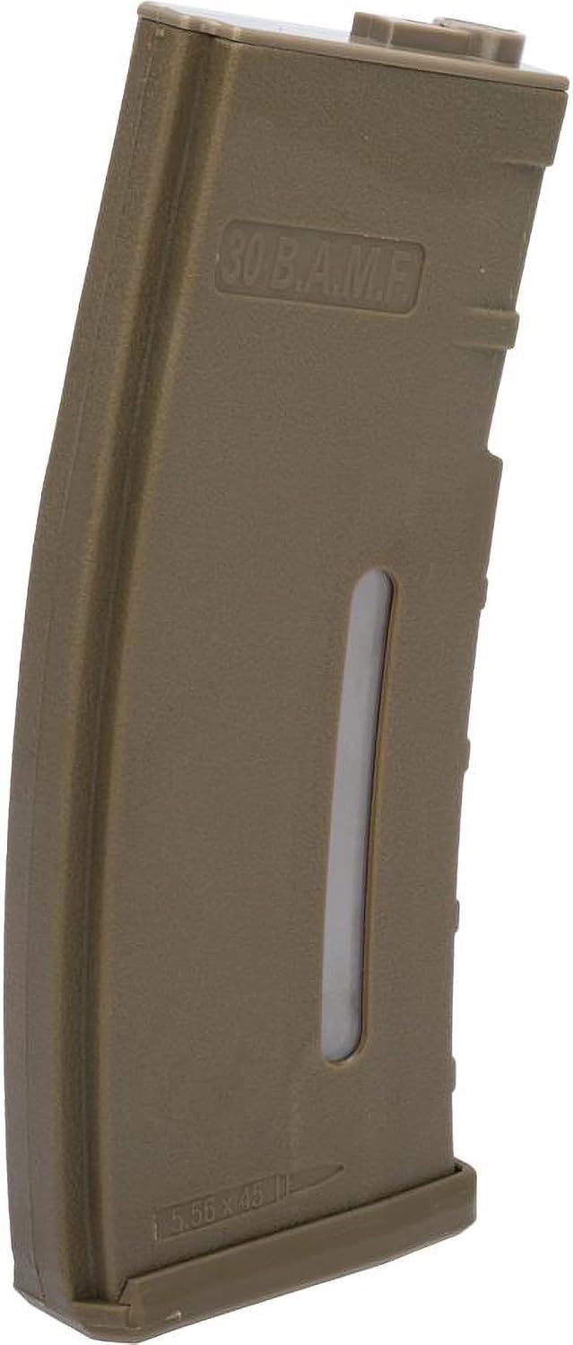EvikeAirsoft-BAMF 30rd PolymerMidCapMag for M4/M16 Airsoft AEG Rifles(Tan/10Pk)