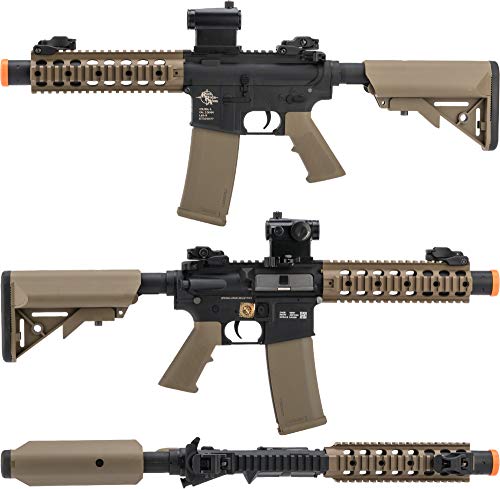 Evike Airsoft - CORE Series M4 AEG ( M4 SBR Suppressed / 2-Tone Black & Tan)