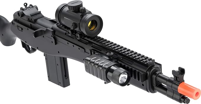 Evike - US Socom M14 Airsoft Bolt Action Powered Sniper Rifle Red Dot Flashlight