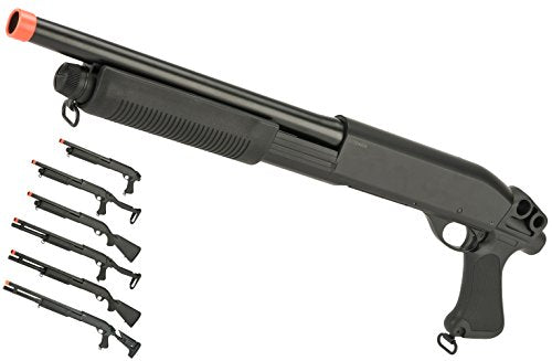 Evike - CYMA Full Metal M870 3-Round Burst Multi-Shot Shell Loading Airsoft Shotgun w/Stock and Barrel Options