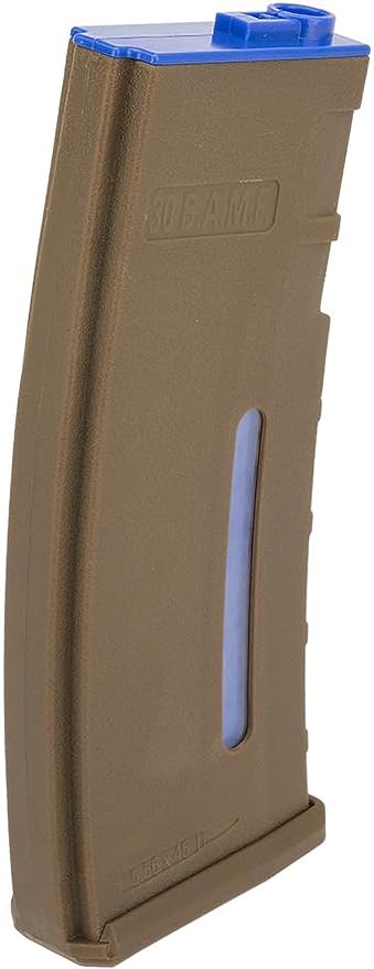 Evike BAMF 190rd Polymer Mid-Cap Airsoft Mag M4 / M16 Series Tan Blue 1 Mag