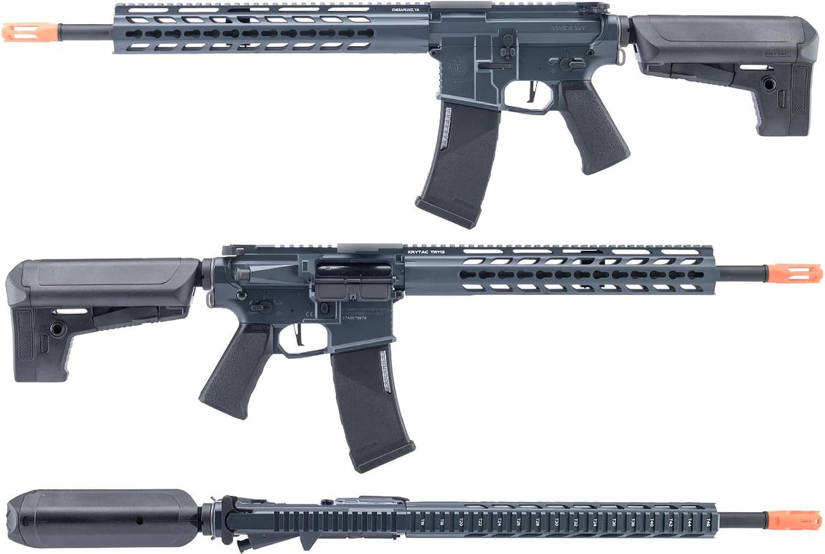 Evike Airsoft - Krytac Full Metal Trident MKII SPR AEG Airsoft Rifle (Combat Grey)