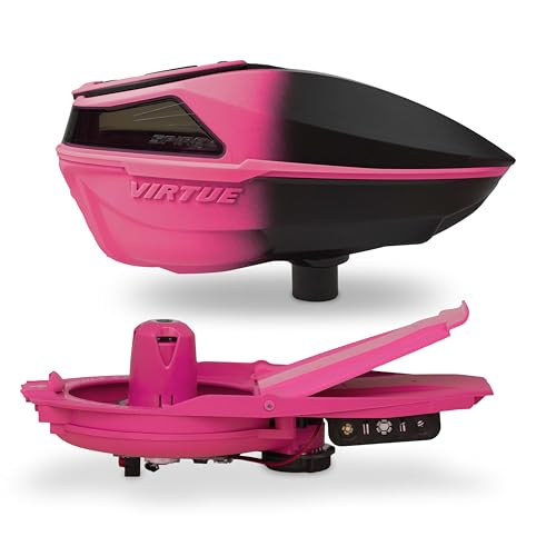VIRTUE Spire V Loader Paintball Hopper 230 Round Capacity CrownSF III Pink Black