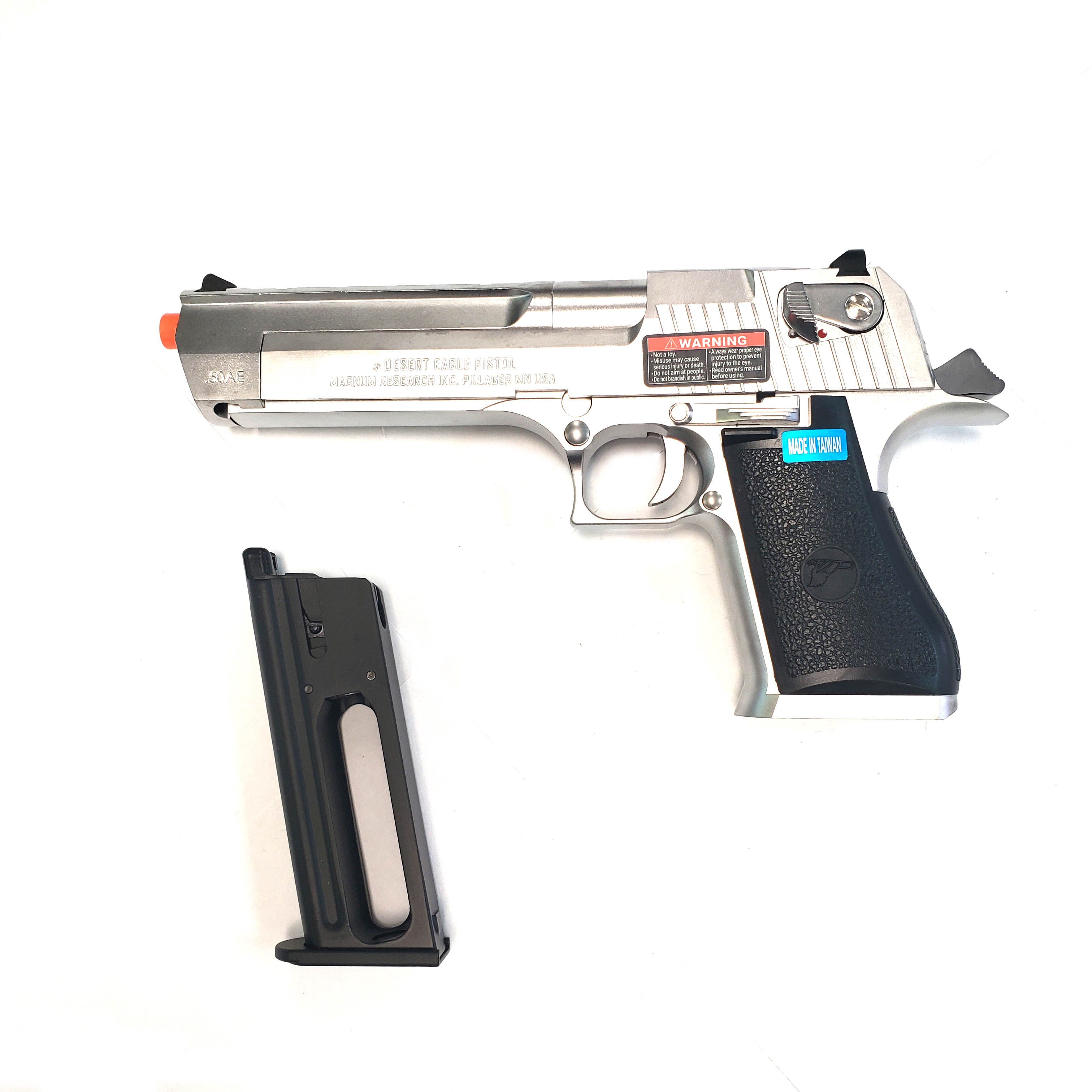 WE-Tech Desert Eagle .50 AE Full Metal CO2 Gas Blowback Airsoft Pistol Silver