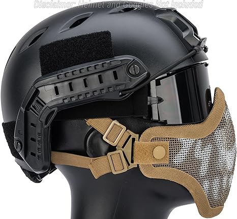 Evike Airsoft - Matrix Carbon Steel Mesh Striker V1 Guard (Desert Skull)