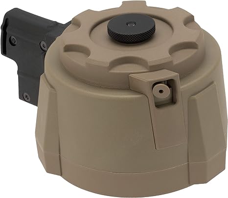 Evike - Angel Custom Firestorm 1500rd Airsoft AEG Drum Flashmag (Dark Earth/AUG)