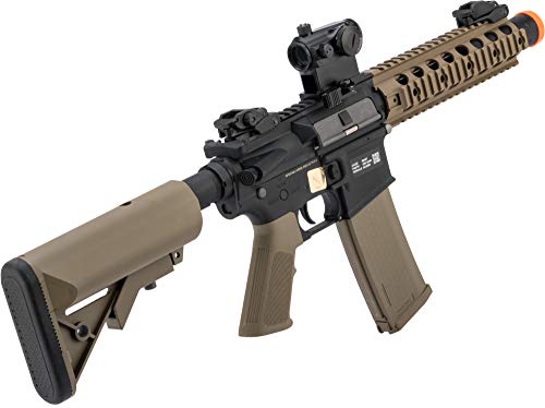 Evike Airsoft - CORE Series M4 AEG ( M4 SBR Suppressed / 2-Tone Black & Tan)