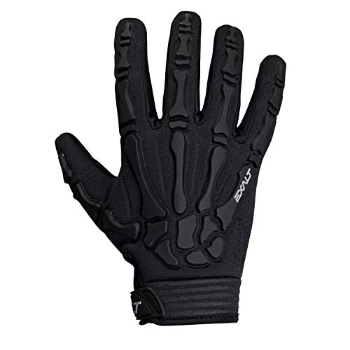 Exalt Death Grip Paintball Full Finger Skeleton Glove with Bones (Black, XL)