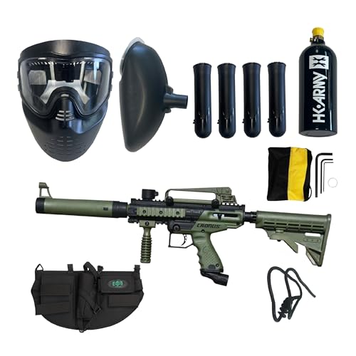 3Skull Tippmann Cronus Tactical Mega 4+1 Paintball Gun Marker Package Set - Olive 20oz Tank