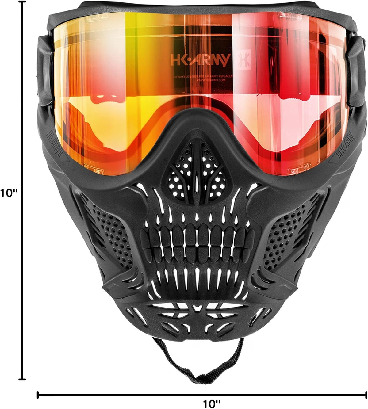HK Army HSTL Skull Paintball Goggle/Airsoft Mask (Black, Fire)