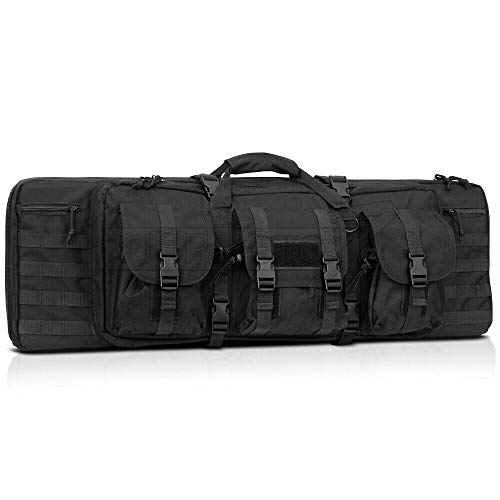 Heavy Duty 600D Double Carbine Rifle Bag Hunting Storage Backpack Black 36 Inch