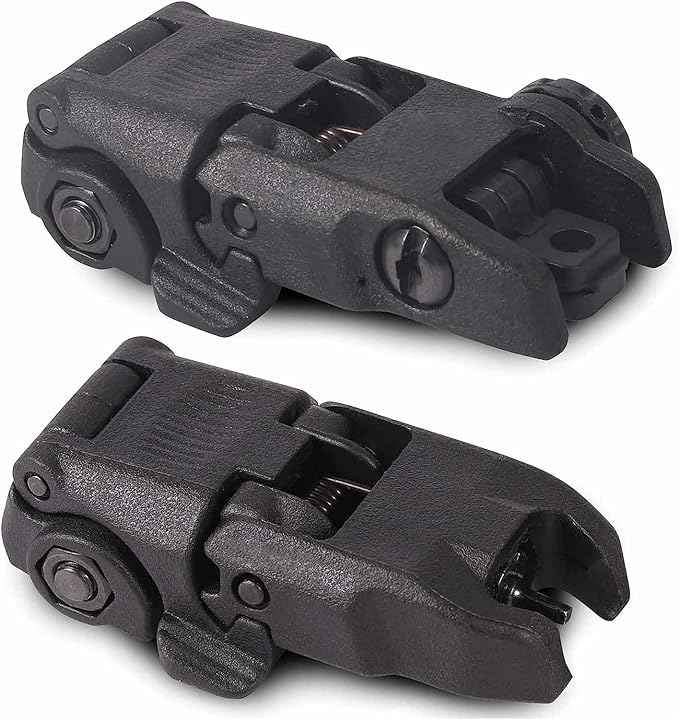 Flip Up Sight Front and Rear Sights Mounted on Picatinny or Weaver Rail 3rd Gen