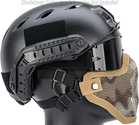 Evike Airsoft - Matrix Iron Face Carbon Steel Mesh Striker V1 Guard Desert Camo