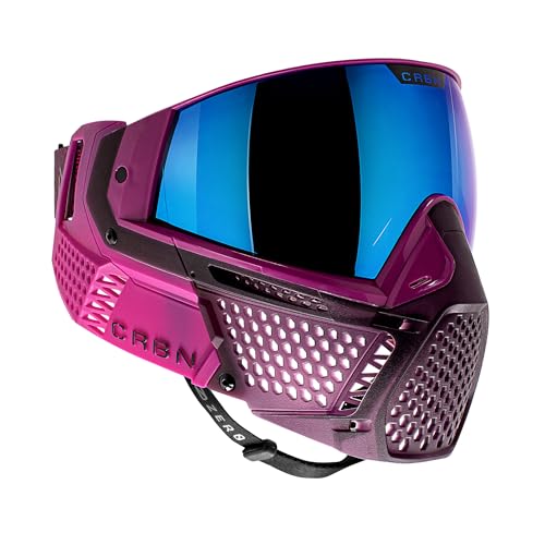 CRBN Paintball Zero Pro Goggle - Includes: Two Lens+Visor+Case-Carbon Paintball (Less Coverage, Violet)