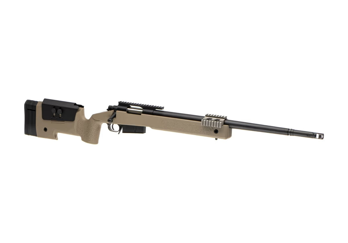 Evike - 6mmProShop PDI Upgraded USMC M40A5 Bolt Action Airsoft Sniper Rifle Tan