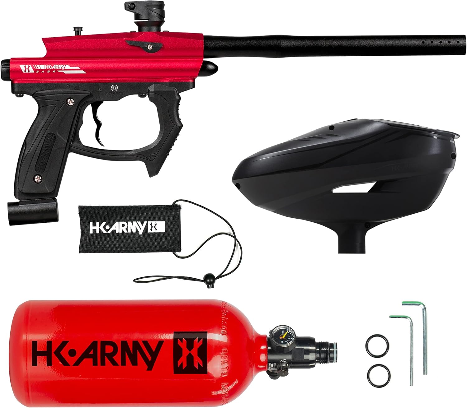HK Army SABR Paintball Gun HPA Marker Starter Package (Red)