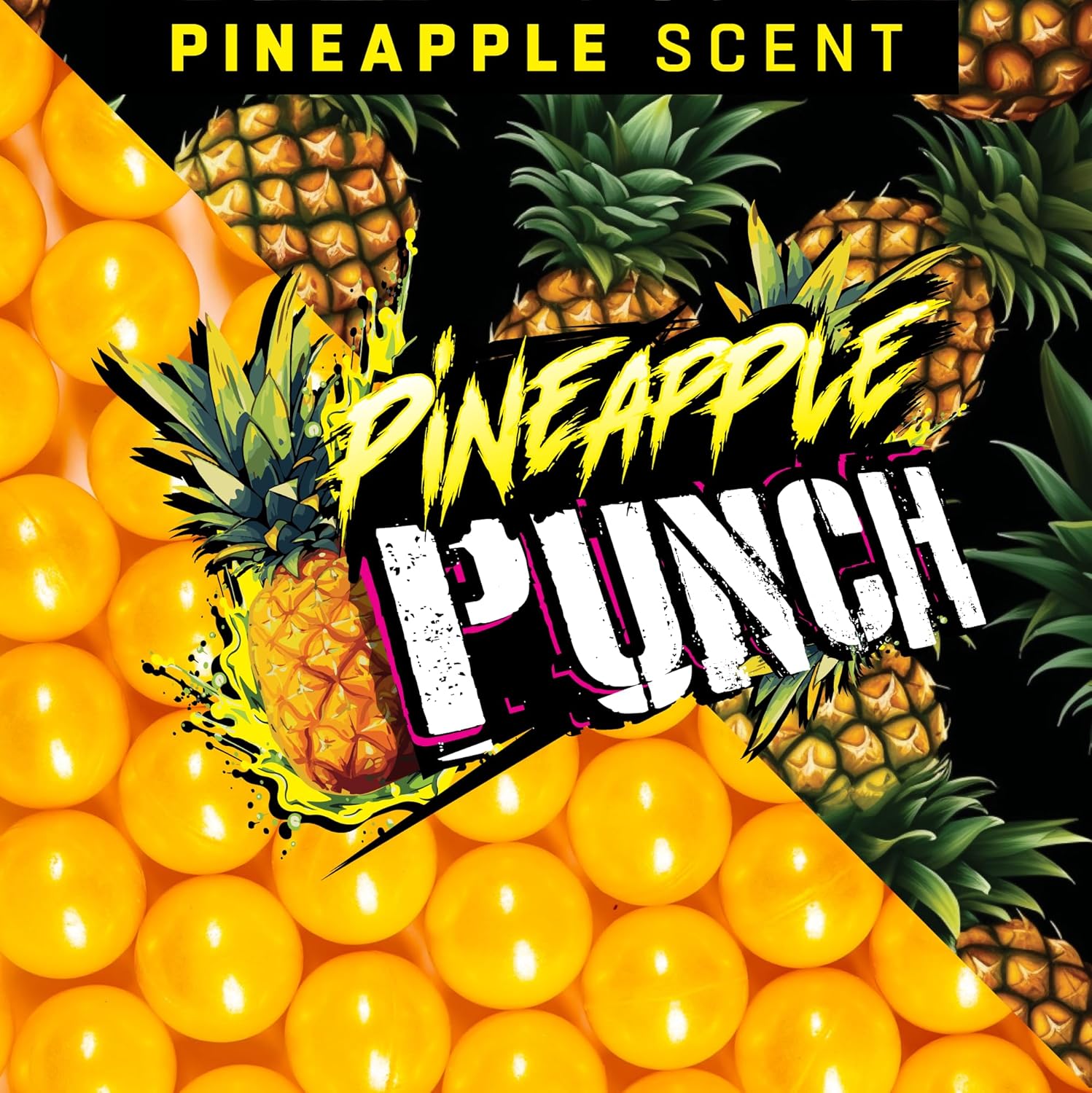 HK Army Scented Paintballs, Pineapple Punch, 500 Count | Level 3 Premier Grade .68 Caliber with Metallic Yellow Shell & Bright Yellow Fill | High Accuracy, Eco-Friendly Paintball for All Conditions