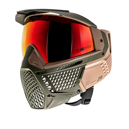 CRBN Paintball Zero Pro Goggle - Includes: Two Lens + Visor + Case - Carbon Paintball (Safari, More Coverage)