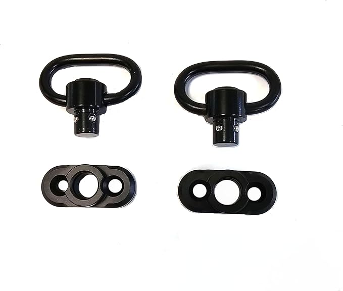 Two Point Traditional 360 Degree QD Sling 1.25" 2 Point Sling Swivels Mounts for Mlock - Rifles, Paintball, or Airsoft (2 Pack 360° Rotation Sling Swivel Mount)