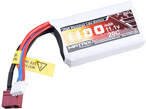 Evike Matrix 11.1V PEQ Airsoft LiPo Battery (1100mAh - 15C / Deans & Short Wire)