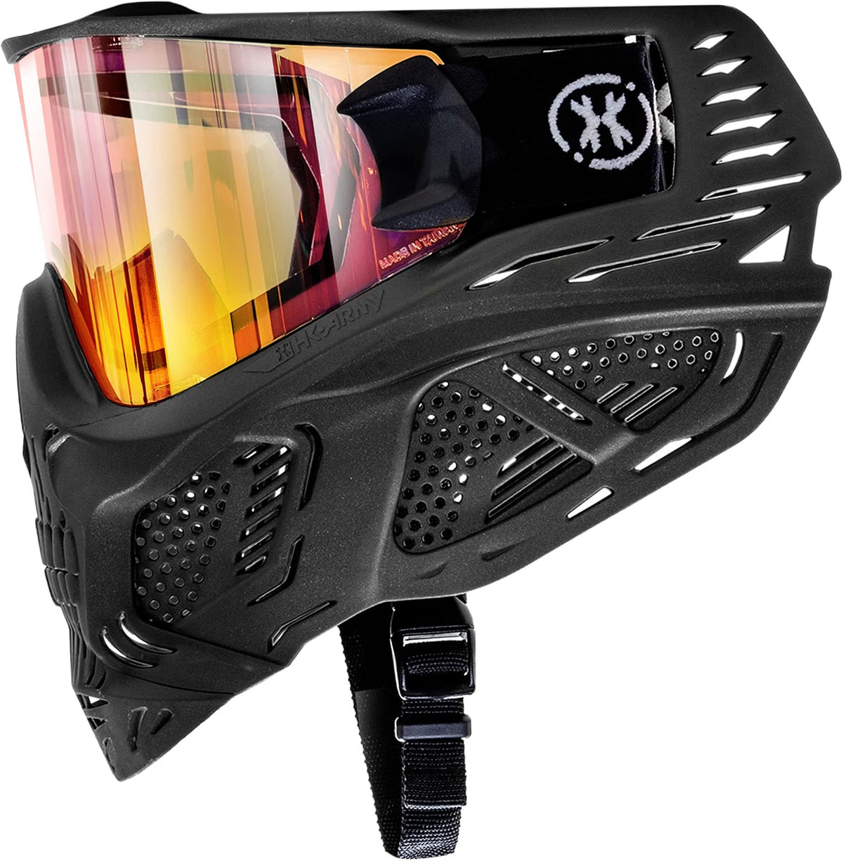 HK Army HSTL Skull Paintball Goggle/Airsoft Mask (Black, Fire)