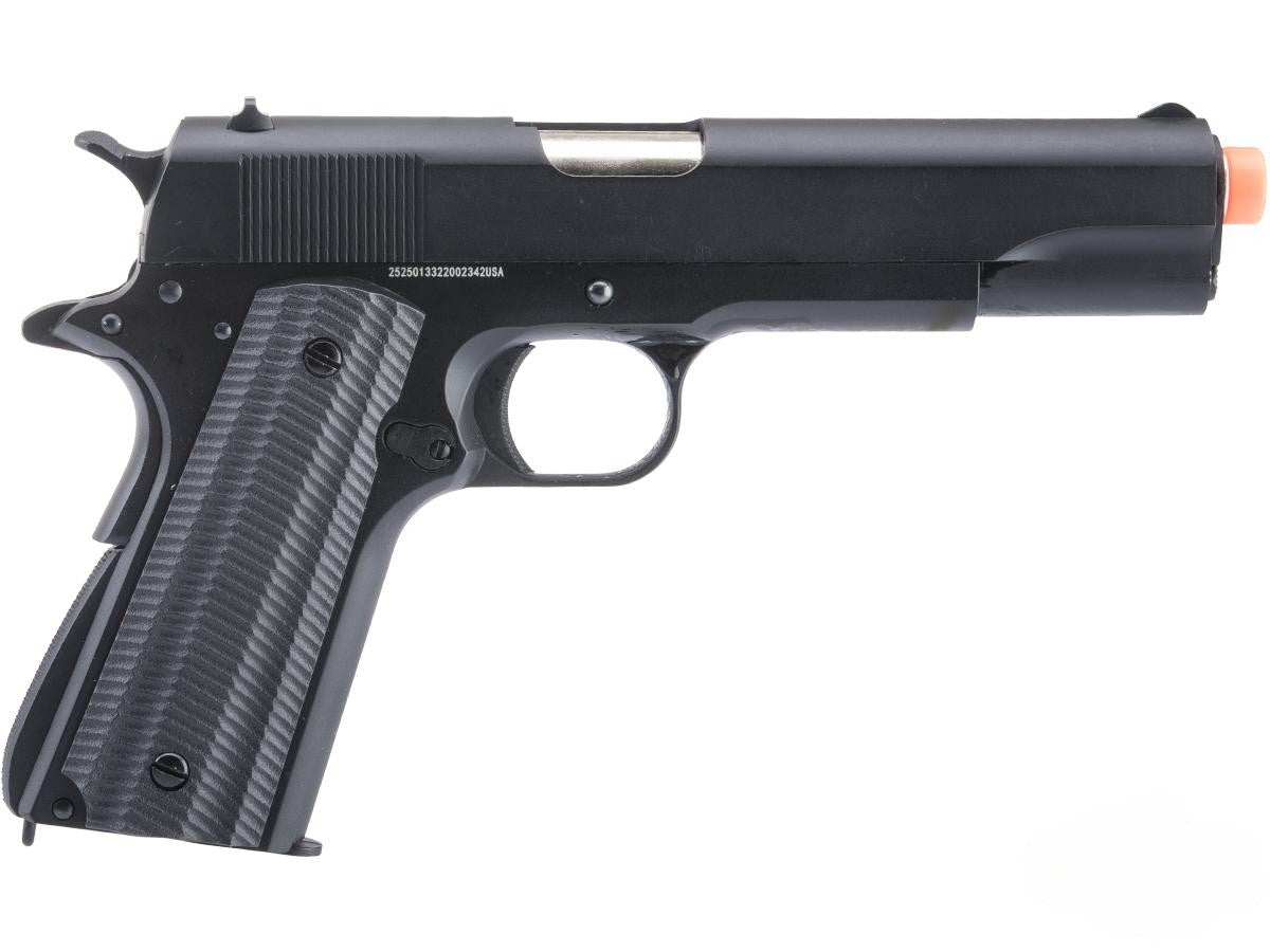 Matrix x Golden Eagle Full Metal M1911A1 GBB AirsoftPistol(Black/Textured Grips)
