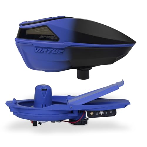 VIRTUE Spire V Loader Paintball Hopper 230 Round Capacity CrownSF III Blue Black