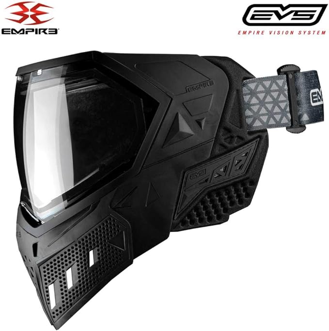 Empire EVS Paintball Goggle Mask Black/Black - Thermal Clear