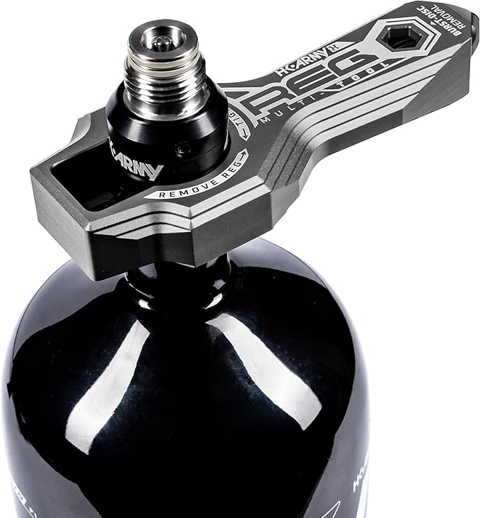 HK Army Tank Regulator Multi-Tool w/ORings, Burst Disc, Carabiner (Pewter)
