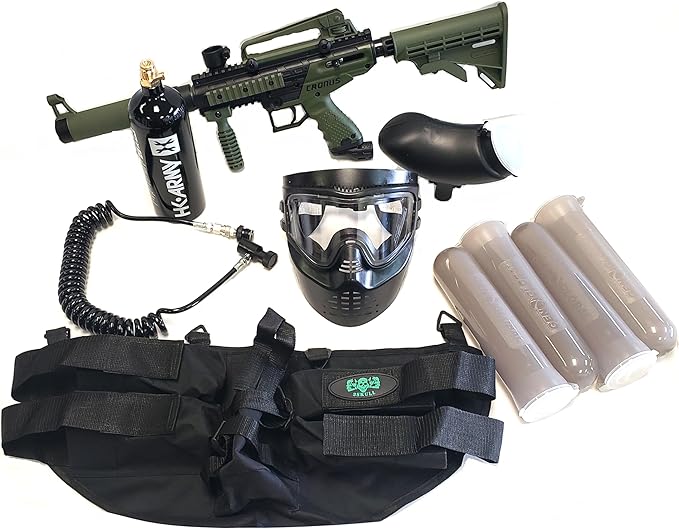 3Skull Tippmann Cronus Tactical 4+1 Paintball Gun Package w/ Marker Set Olive