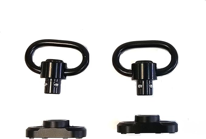 Two Point Traditional 360 Degree QD Sling 1.25" 2 Point Sling Swivels Mounts for Mlock - Rifles, Paintball, or Airsoft (2 Pack 360° Rotation Sling Swivel Mount)