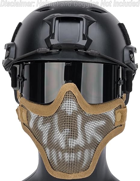 Evike Airsoft - Matrix Carbon Steel Mesh Striker V1 Guard (Desert Skull)