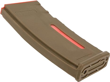 Evike BAMF 190rd Polymer Mid-Cap Airsoft Mag M4 / M16 Series Tan Red 1 Mag