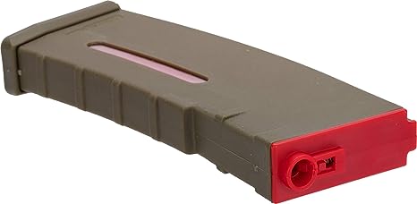 Evike BAMF 30rd Polymer Mil-Sim Airsoft Mag M4 / M16 AEG Rifles Tan & Red / 1