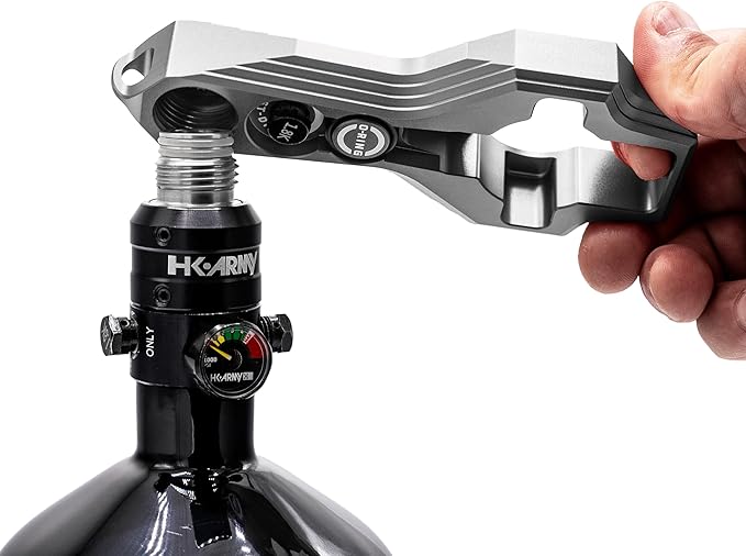 HK Army Tank Regulator Multi-Tool w/ORings, Burst Disc, Carabiner (Pewter)