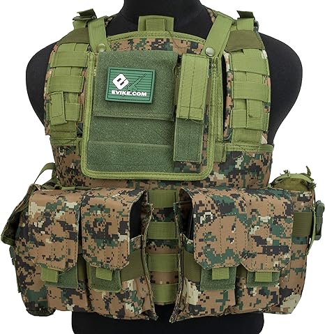 Evike Matrix Special Operations RRV Style Airsoft Chest Rig Digital Woodland V2