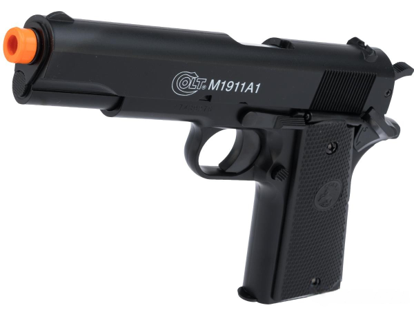 Colt Licensed Full Size M1911 A1 Airsoft Spring Pistol with Metal Slide - Black