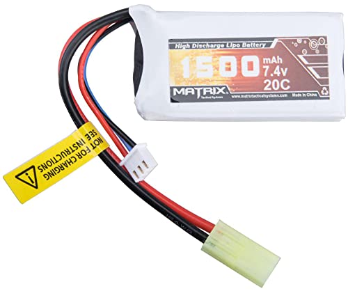 EvikeAirsoft-Matrix High Perform 7.4V PEQ TypeLiPoBattery(1500mAh/20C/Sm Tamiya)