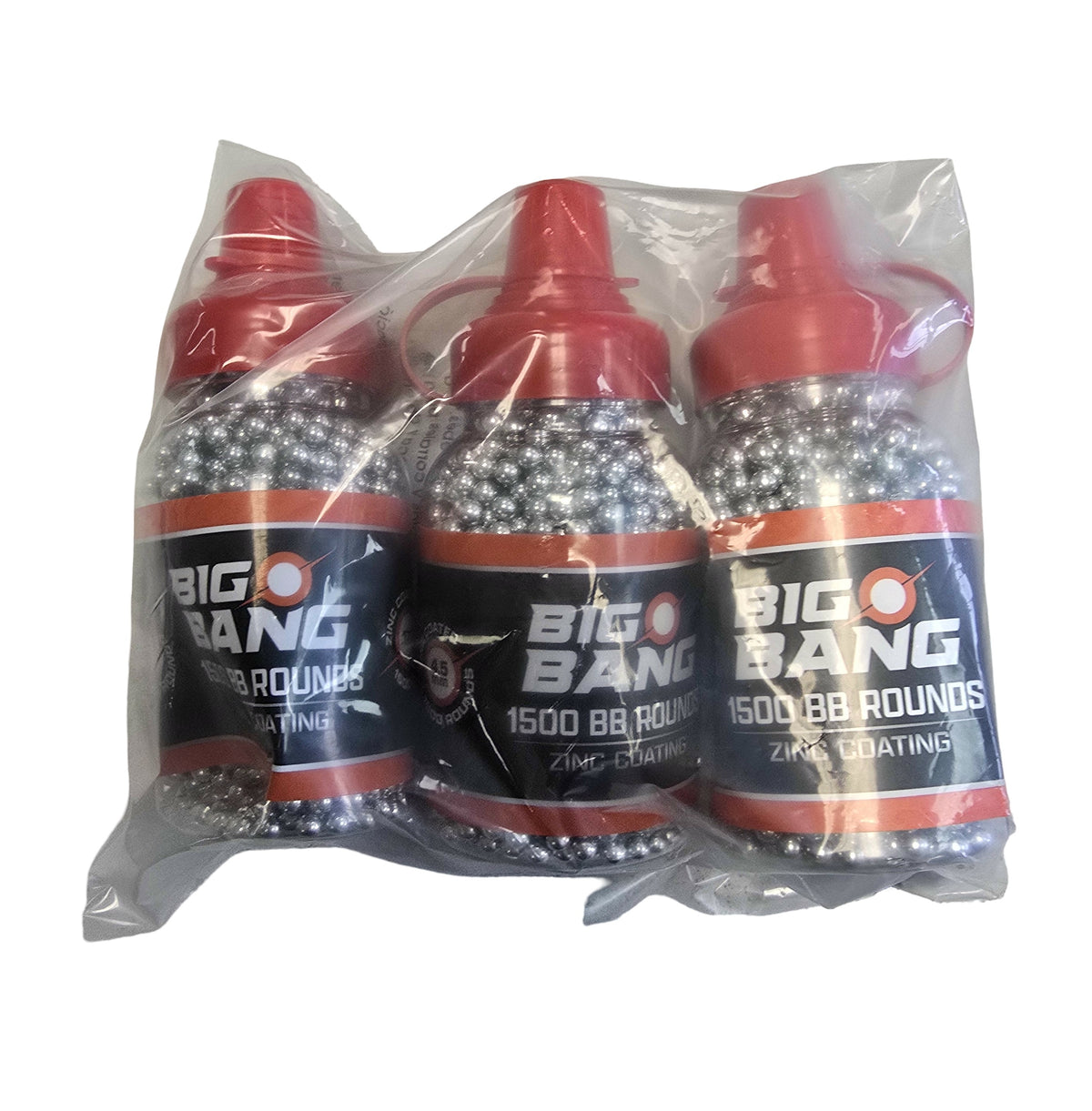 Evike Big Bang Airgun 4.5mm/.177 Cal Steel BB-Bottle (Zinc Plated /1500rd-3 Pk)