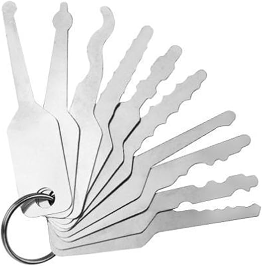 Mrchrogge 10PCS Master Keys Stainless Steel Set Shapes Lock Picking Tool